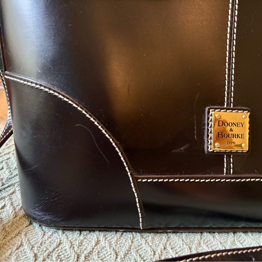 Dooney and Bourke Selleria Leather Domed Satchel Bag - Picture 2 of 7
